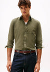 Tommy Hilfiger Flag Embroidered Corduroy Shirt, Battle Green