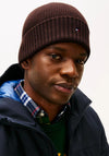 Tommy Hilfiger Flag Embroidery Cashmere Blend Beanie, Walnut Brown
