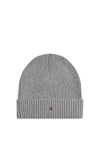 Tommy Hilfiger Flag Embroidery Cashmere Blend Beanie, Light Grey