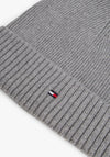 Tommy Hilfiger Flag Embroidery Cashmere Blend Beanie, Light Grey