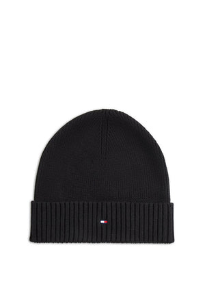 Tommy Hilfiger Flag Scarf & Beanie Gift Box, Black