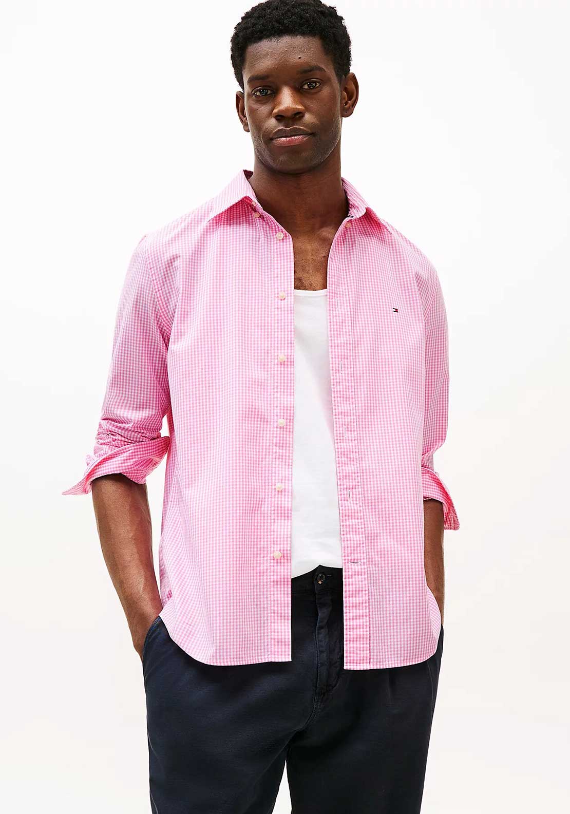 Tommy Hilfiger Flex Gingham Poplin Shirt, Pink