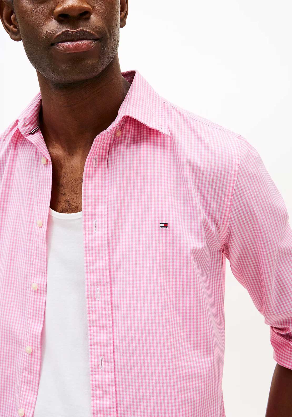 Tommy Hilfiger Flex Gingham Poplin Shirt, Pink