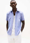 Tommy Hilfiger Flex Houndstooth Poplin Short Sleeve Shirt, Wedge Blue