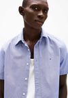 Tommy Hilfiger Flex Houndstooth Poplin Short Sleeve Shirt, Wedge Blue