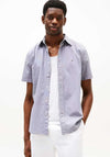 Tommy Hilfiger Flex Houndstooth Poplin Short Sleeve Shirt, Night Sky Navy