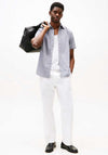 Tommy Hilfiger Flex Houndstooth Poplin Short Sleeve Shirt, Night Sky Navy