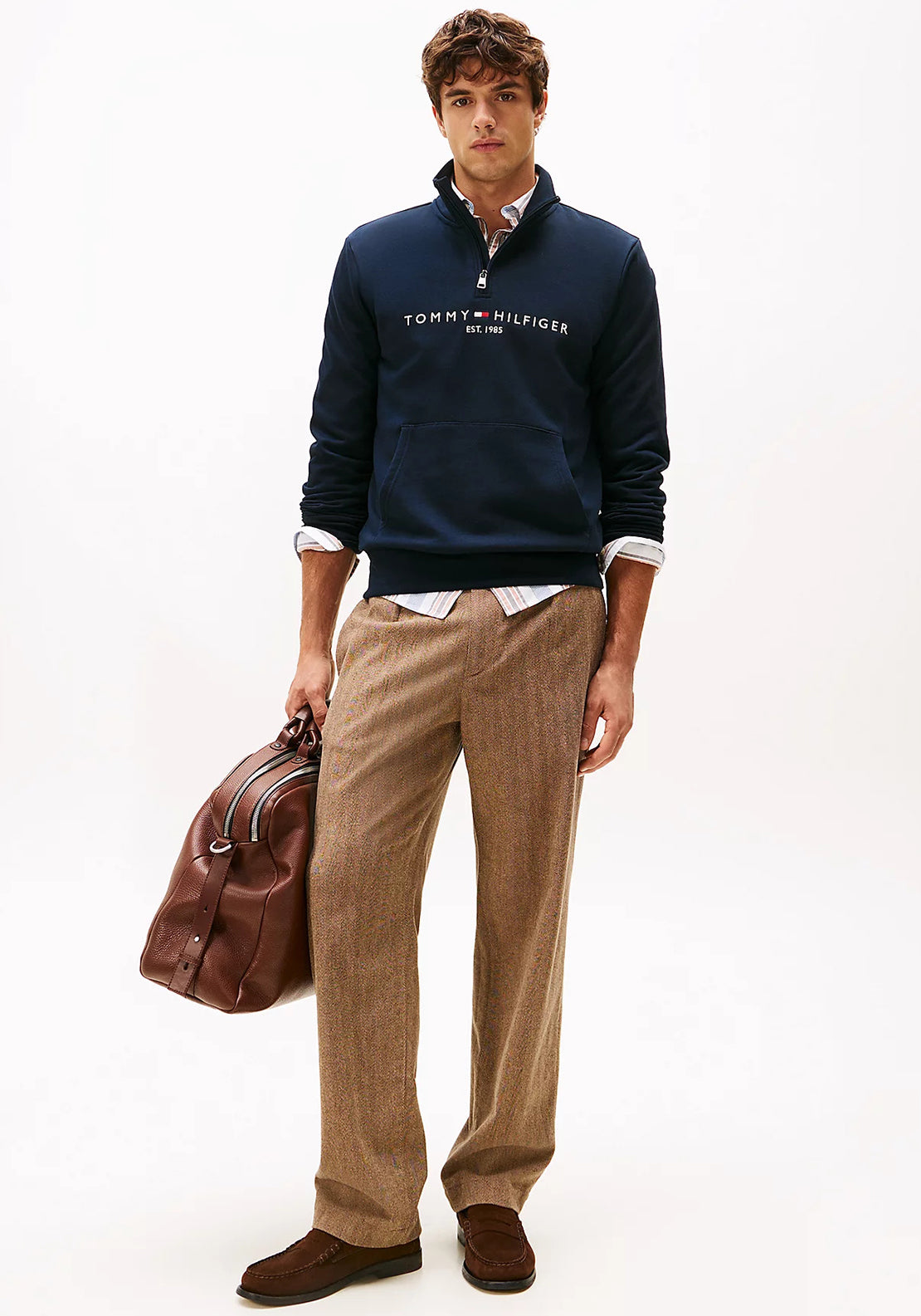 Tommy Hilfiger Flex Logo Half Zip Sweatshirt, Navy
