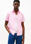 Tommy Hilfiger Flex Micro Check Poplin Short Sleeve Shirt, Pink