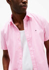 Tommy Hilfiger Flex Micro Check Poplin Short Sleeve Shirt, Pink