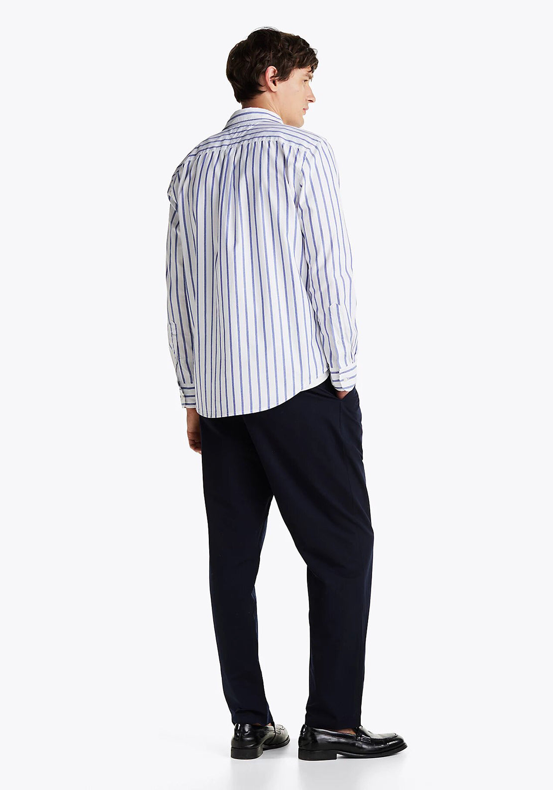 Tommy Hilfiger Flex Nautical Poplin Stripe Shirt, Wedge Blue