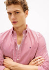 Tommy Hilfiger Flex Poplin Stripe Shirt, Medium Red & White