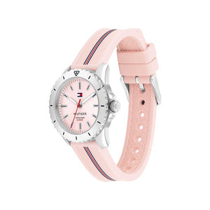 Tommy Hilfiger Girls Watch, Silver & Pink