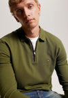 Tommy Hilfiger Global Stipe Zipped Polo Shirt, Putting Green