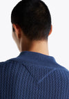 Tommy Hilfiger Herringbone Knit Quarter Zip Sweater, Blue