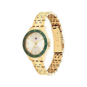 Tommy Hilfiger Ladies Jade Watch, Gold & Green