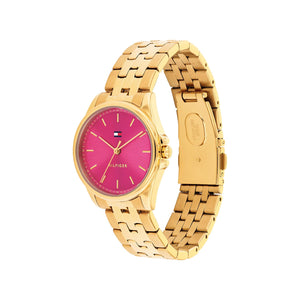 Tommy Hilfiger Ladies Jade Watch, Gold & Pink