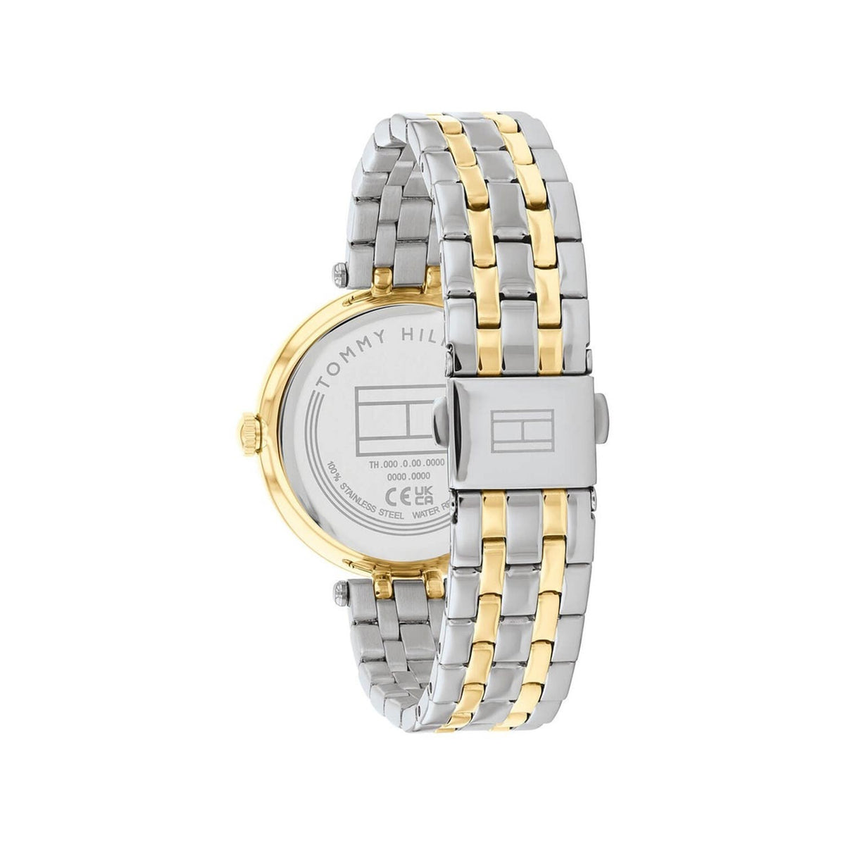 Tommy Hilfiger Ladies Natalie Zirconia Bezel Watch, Silver & Gold