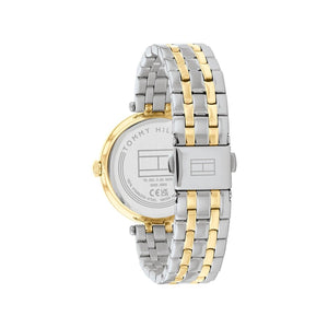 Tommy Hilfiger Ladies Natalie Zirconia Bezel Watch, Silver & Gold