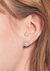 Tommy Hilfiger Ladies Open Heart Stud Earrings, Silver