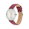 Tommy Hilfiger Ladies Pippa Cranberry Leather Strap Watch, Silver