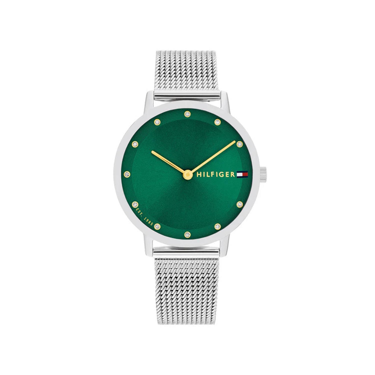 Tommy Hilfiger Ladies Pippa Watch, Silver & Green