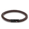 Tommy Hilfiger Men’s Leather Braided Bracelet, Brown