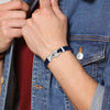 Tommy Hilfiger Leather Double Braided Bracelet, Navy