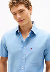 Tommy Hilfiger Lightweight Short Sleeve Oxford Shirt, Blue