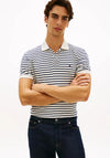 Tommy Hilfiger Liquid Cotton Stripe Polo Shirt, Navy & Ivory