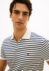 Tommy Hilfiger Liquid Cotton Stripe Polo Shirt, Navy & Ivory