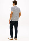 Tommy Hilfiger Liquid Cotton Stripe Polo Shirt, Navy & Ivory