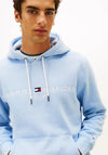 Tommy Hilfiger Logo Drawstring Hoodie, Water Blue