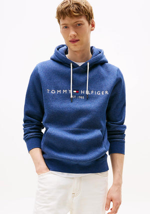Tommy Hilfiger Logo Drawstring Hoodie, Dark Blue