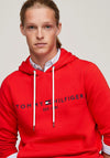 Tommy Hilfiger Logo Drawstring Hoodie, Fierce Red