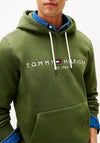 Tommy Hilfiger Logo Drawstring Hoodie, Pine Green