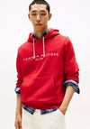 Tommy Hilfiger Logo Drawstring Hoodie, Medium Red