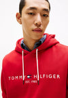 Tommy Hilfiger Logo Drawstring Hoodie, Medium Red