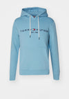 Tommy Hilfiger Logo Drawstring Hoodie, Sleepy Blue