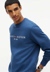 Tommy Hilfiger Logo Flex Crew Neck Sweatshirt, Aegean Sea Blue