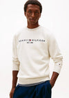 Tommy Hilfiger Logo Flex Crew Neck Sweatshirt, Ecru Heather