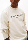 Tommy Hilfiger Logo Flex Crew Neck Sweatshirt, Ecru Heather