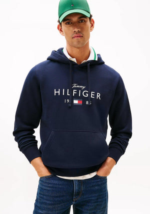 Tommy Hilfiger Logo Graphic Flex Hoodie, Navy