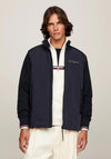 Tommy Hilfiger Logo Mix Media Half Zip Sweatshirt, Desert Sky