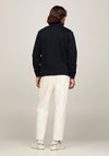 Tommy Hilfiger Logo Mix Media Half Zip Sweatshirt, Desert Sky