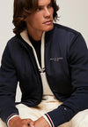 Tommy Hilfiger Logo Mix Media Half Zip Sweatshirt, Desert Sky
