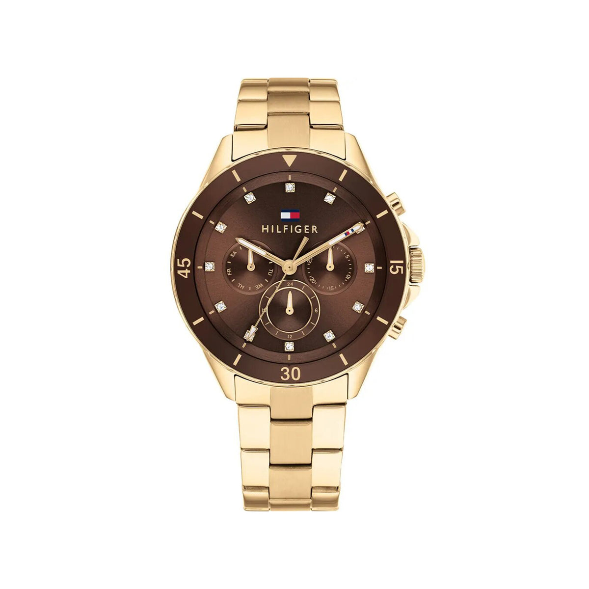 Tommy Hilfiger Ladies Mellie Watch, Gold & Brown - McElhinneys