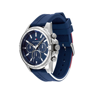 Tommy Hilfiger Men’s Analogue Quartz Blue Silicone Watch, Blue