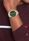 Tommy Hilfiger Men’s Clark Watch, Gold & Green