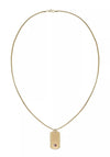 Tommy Hilfiger Men’s Iconic Stripe Flag Necklace, Gold